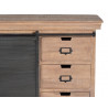 Buffet 3 Tiroirs Bois, Fer Marron 100x40x85cm