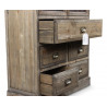 Buffet Vaisselier Rangement Bois 5 Tiroirs 81x35x169cm