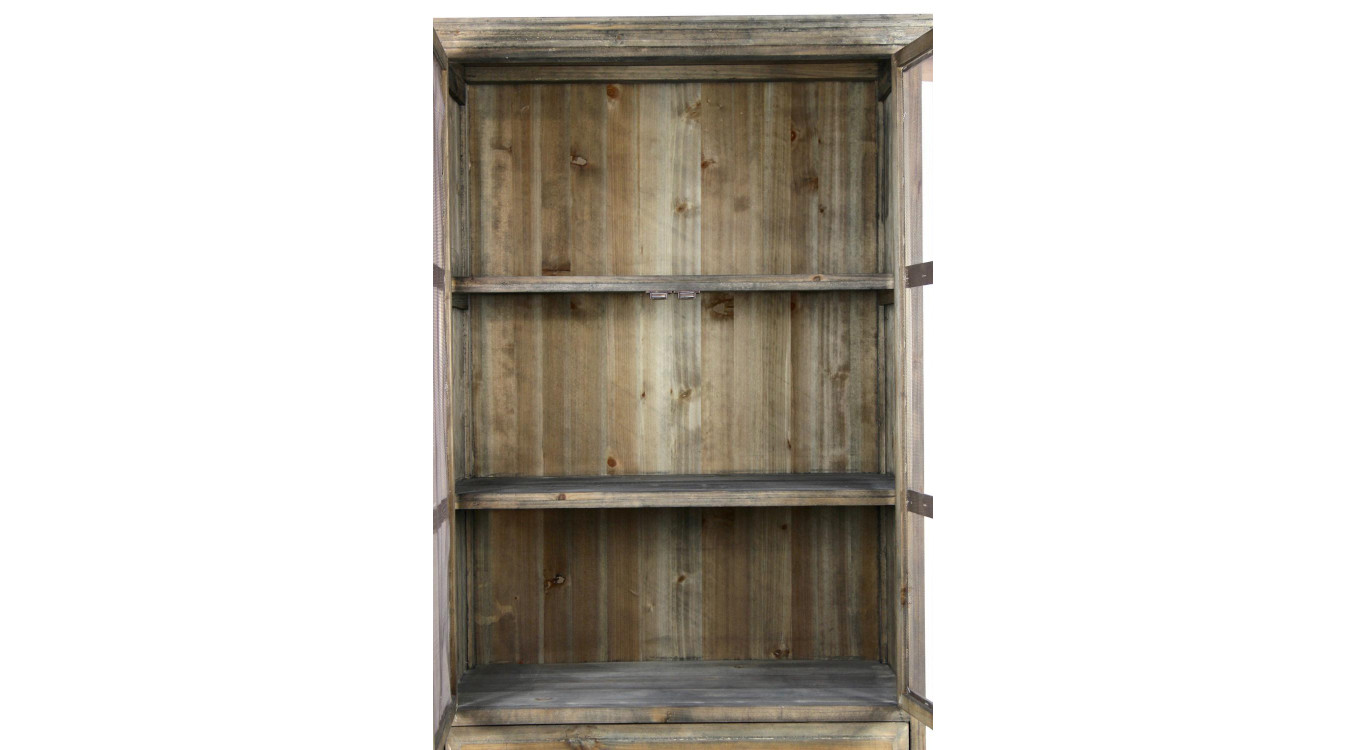 Buffet Vaisselier Rangement Bois 5 Tiroirs 81x35x169cm