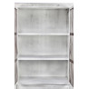 Buffet Vaisselier Rangement Bois 5 Tiroirs Cerusé Blanc 81x35x169cm