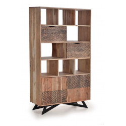 Bücherregal mit 2 Schubladen Holz, Eisen Braun 102x38x180cm