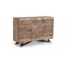 Buffet 3 Tiroirs Bois, Fer Marron 140x40x90cm