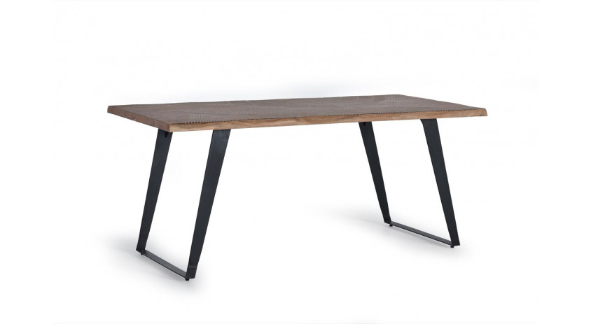 Table à Manger Bois, Fer Marron 180x90x78cm