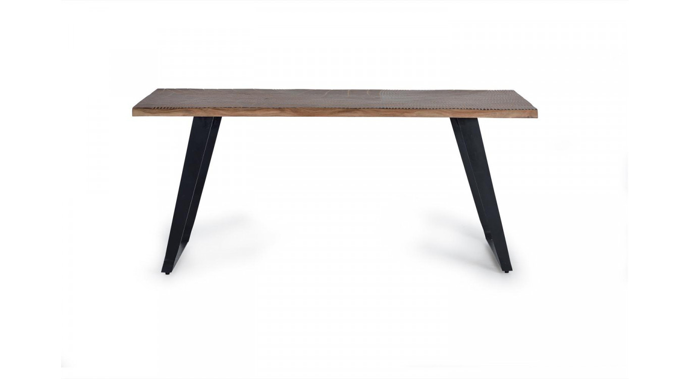 Table à Manger Bois, Fer Marron 180x90x78cm