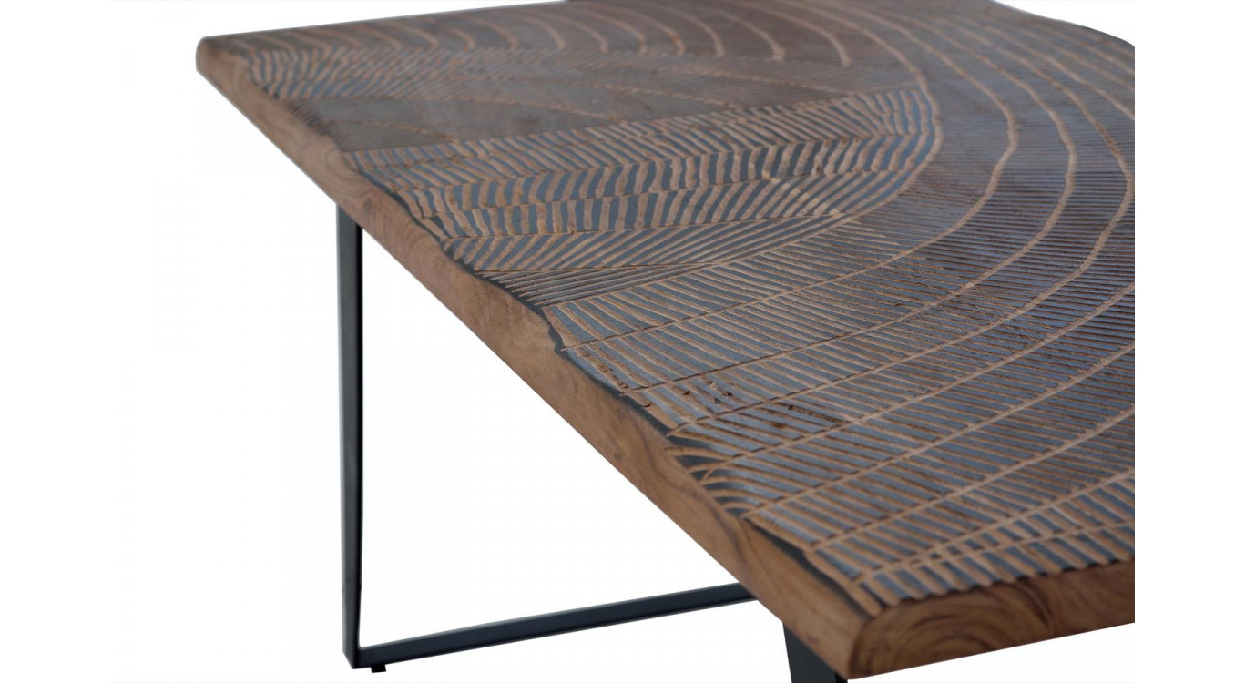 Table à Manger Bois, Fer Marron 180x90x78cm