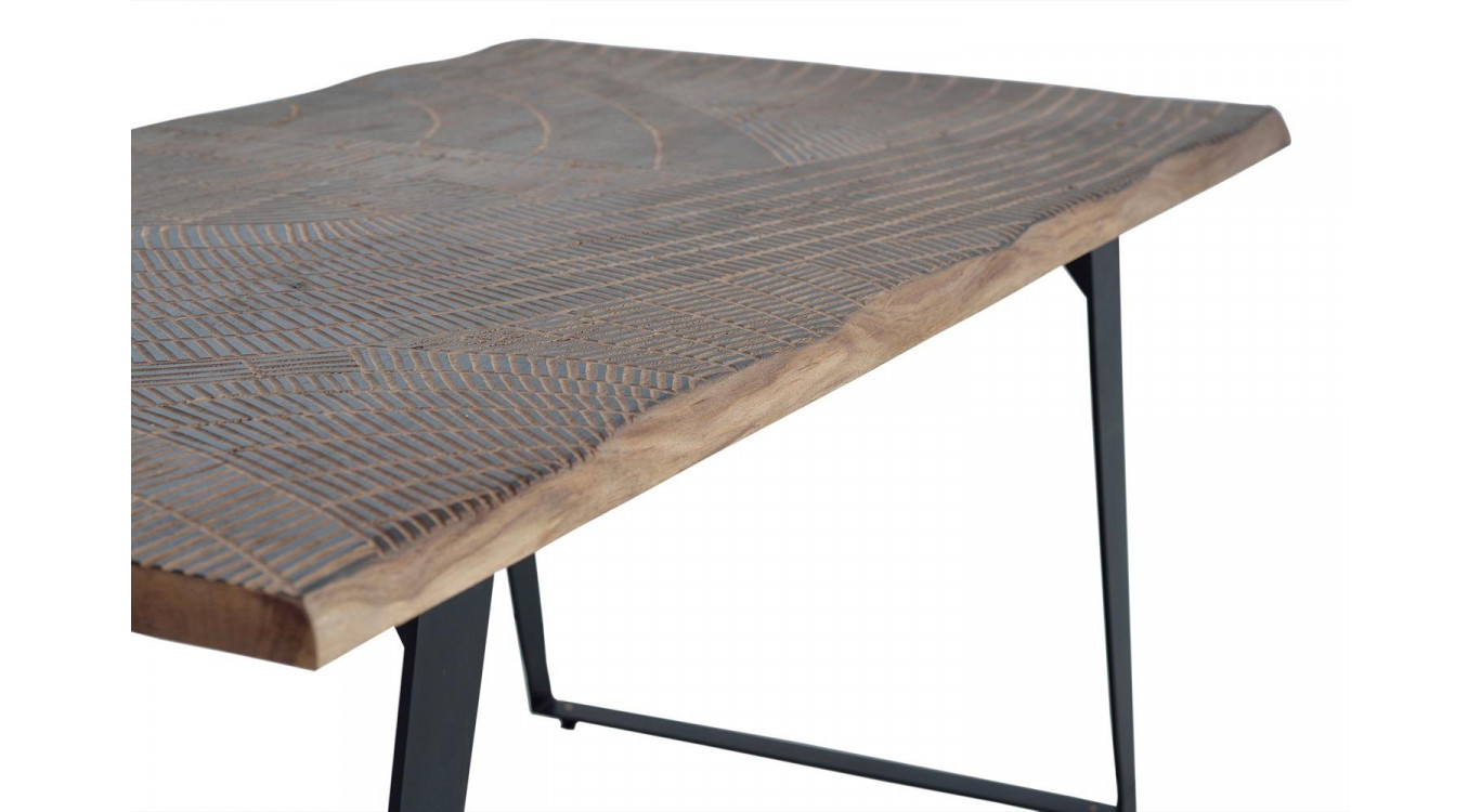 Table à Manger Bois, Fer Marron 180x90x78cm