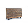 Commode 6 Tiroirs Bois, Fer Marron 125x40x86cm