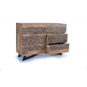 Commode 6 Tiroirs Bois, Fer Marron 125x40x86cm