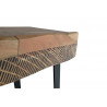 Console 2 Tiroirs Bois, Fer Marron 110x40x77cm