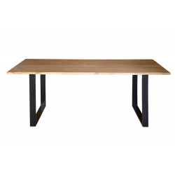 Table à Manger Bois, Fer Marron 200x100x76cm