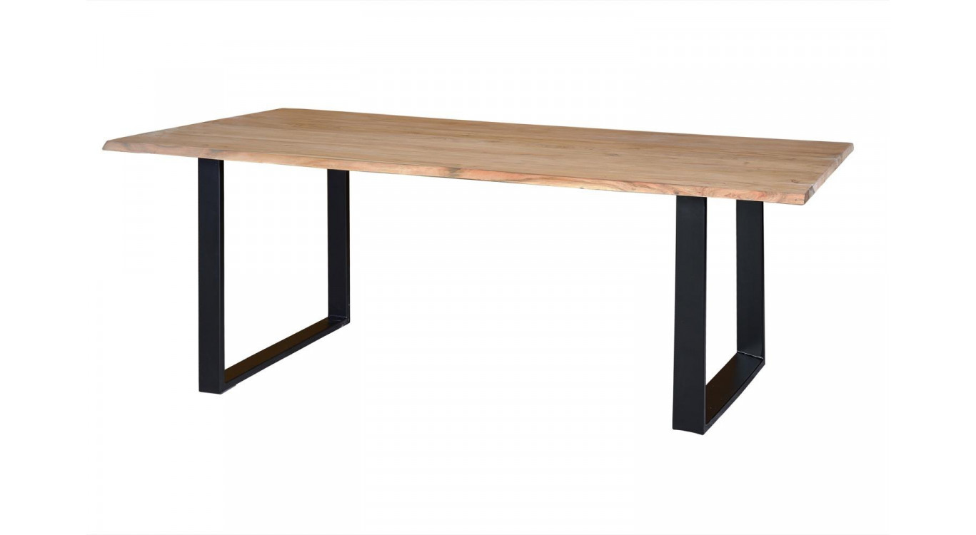 Table à Manger Bois, Fer Marron 180x90x76cm