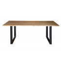 Wooden Dining Table, Brown Iron 160x90x76cm