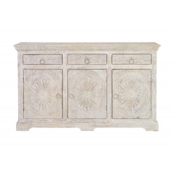 Buffet 3 Tiroirs Bois Blanc 150x40x90cm