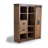 Armoire 4 Tiroirs Bois, Fer Marron 140x45x170cm