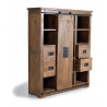 Armoire 4 Tiroirs Bois, Fer Marron 140x45x170cm