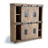 Armoire 3 Tiroirs Bois, Fer Marron 150x45x160cm