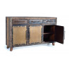 Buffet 3 Tiroirs Bois Marron 150x40x90cm