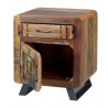 Table De Chevet 1 Tiroir Bois et Fer Marron 50x40x60cm