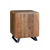 Table De Chevet 1 Tiroir Bois et Fer Marron 50x40x60cm