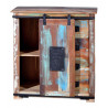 Buffet 4 Tiroirs Bois, Fer Marron 80x38x80cm