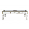 Table Basse Bois, Bronze Blanc 140x80x45cm