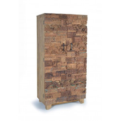 Schrank Holz Braun 90x50x180cm