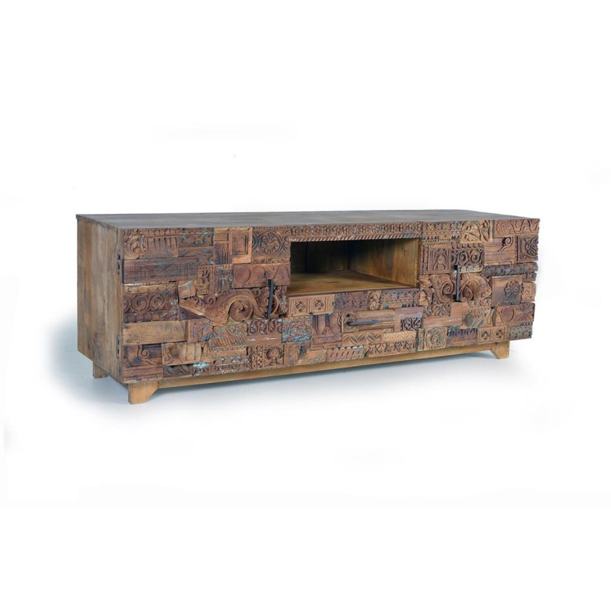 Meuble TV 1 Tiroir Bois Marron 180x50x60cm