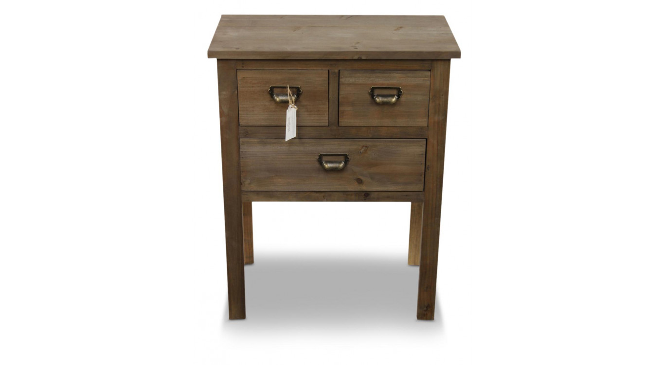 Meuble Console Bois 3 Tiroirs 60x35.5x76cm