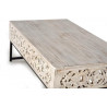 Table Basse Bois, Fer Blanc 110x60x40cm