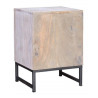 Table De Chevet 1 Tiroir Bois, Fer Blanc 40x35x56cm