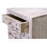 Table De Chevet 1 Tiroir Bois, Fer Blanc 40x35x56cm