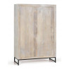 Armoire Bois, Fer Blanc 110x40x160cm