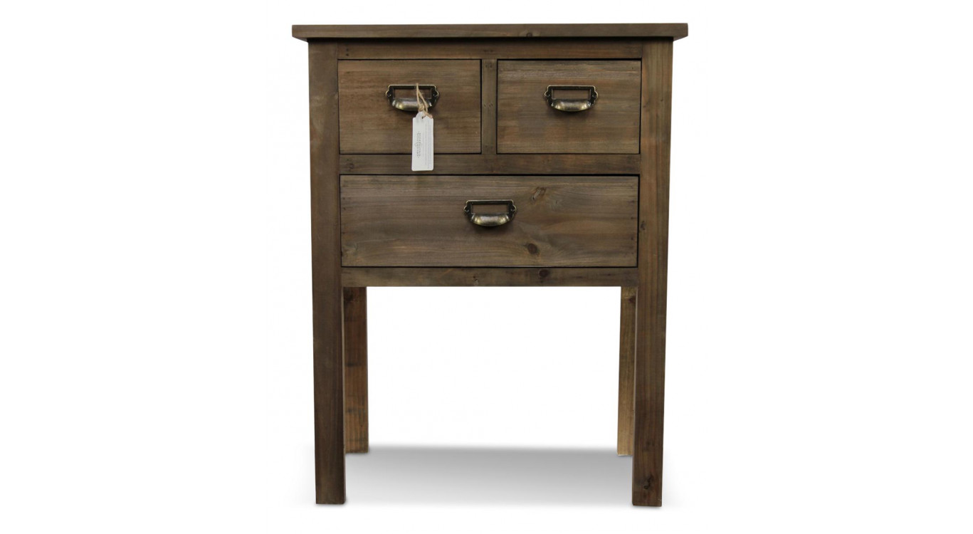 Meuble Console Bois 3 Tiroirs 60x35.5x76cm