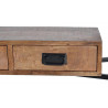 Console 2 Tiroirs Bois, Fer Marron 110x35x78cm