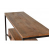 Console 2 Tiroirs Bois, Fer Marron 110x35x78cm