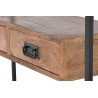 Console 2 Tiroirs Bois, Fer Marron 110x35x78cm