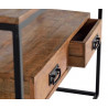 Console 2 Tiroirs Bois, Fer Marron 110x35x78cm