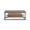 Niedriger Tisch mit 2 Schubladen Holz, Eisen Braun 120x60x45cm