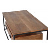 Niedriger Tisch mit 2 Schubladen Holz, Eisen Braun 120x60x45cm