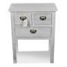 Meuble Console Bois 3 Tiroirs Cerusé Blanc 60x35.5x76cm