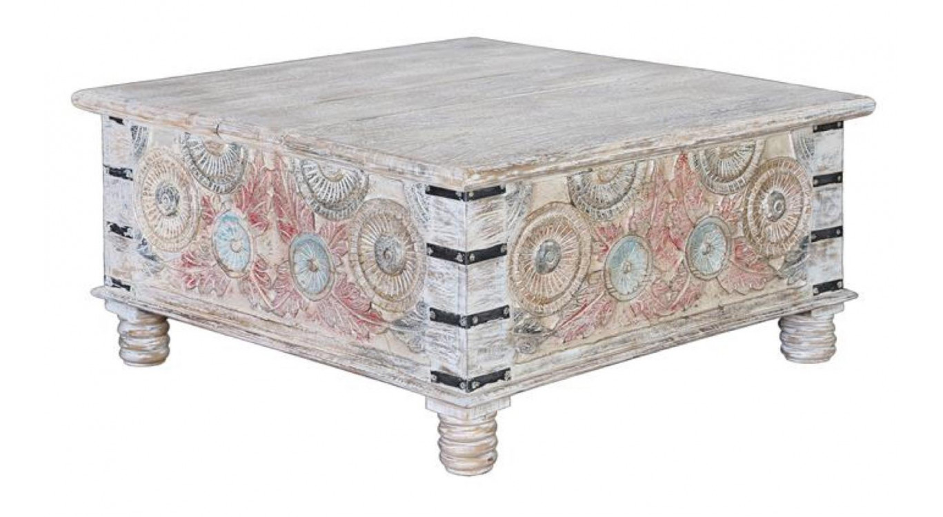 Table Basse Bois Multicolore 90x90x45cm