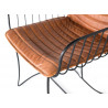 Chaise Fer, Cuir Marron 54x47x92cm