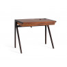 Bureau 2 Tiroirs Bois et Fer Marron 92x51x75cm