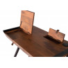 Bureau 2 Tiroirs Bois et Fer Marron 92x51x75cm