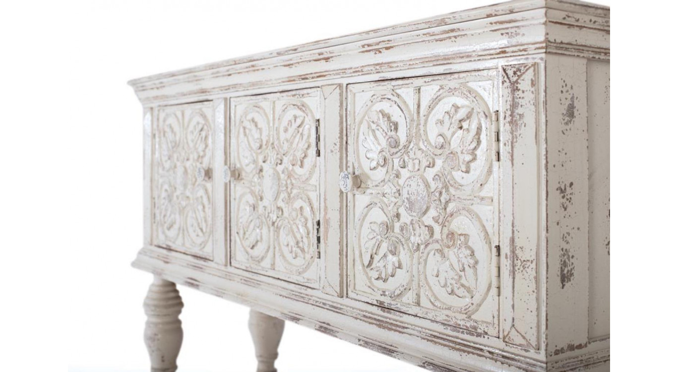 Console Bois Blanc 148x44x103cm