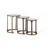 Set Von 3 Sellettes Eisen, Marmor Gold 45x45x56cm