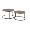 Lot De 2 Tables Basses Fer Noir 81x81x47cm