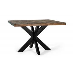 Table à Manger Bois, Métal Marron 120x120x78cm