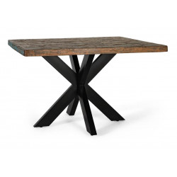 Table à Manger Bois, Métal Marron 120x120x78cm