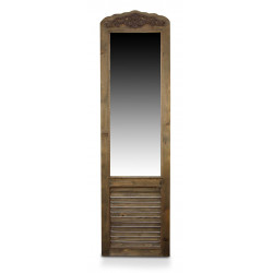 Miroir Ancien Rectangulaire Vertical Sur Pied Bois 48.5x5x170cm